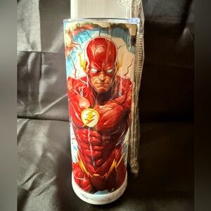 New 20oz Red Flash Superhero Tumbler with Nonslip Bottom Straw Cleaner